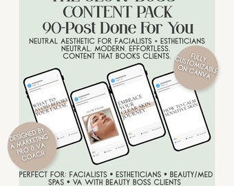 Facial IG Templates | Esthetician Canva Templates | Skincare Content | Facial Spa Instagram Posts | Aesthetic IG Posts | Facial Marketing