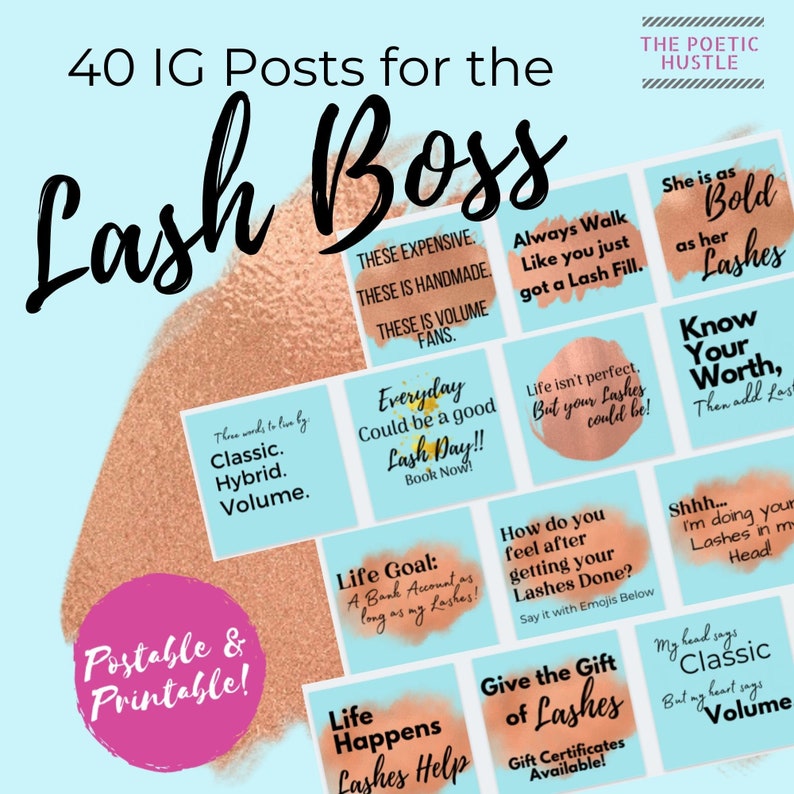 Lash Business Branding Instagram Posts Eyelash Posts IG | Etsy