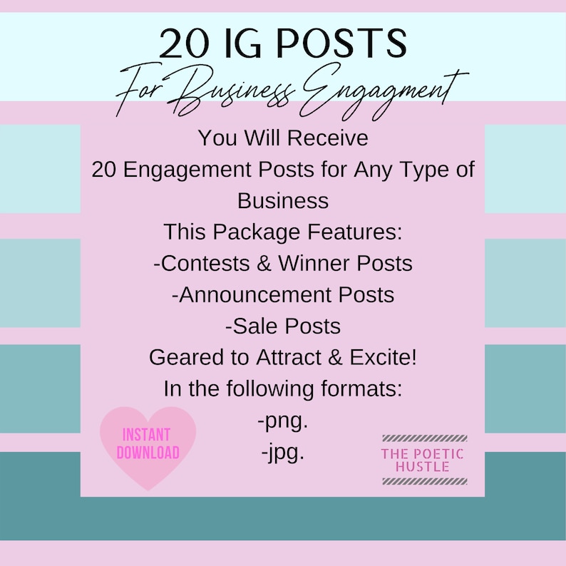 20 IG Posts for Business Engagement Business Branding Etsy
