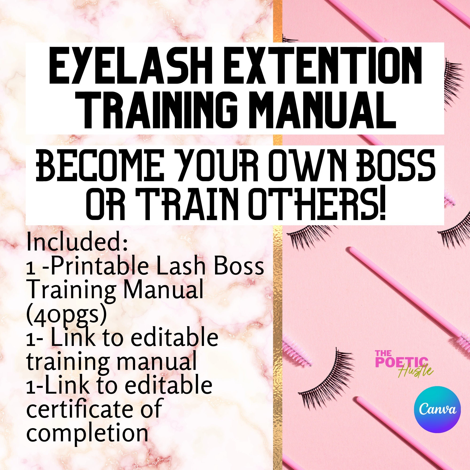 Lash Manual, Editable Training Manual, Classic, Volume, Eyelash ...