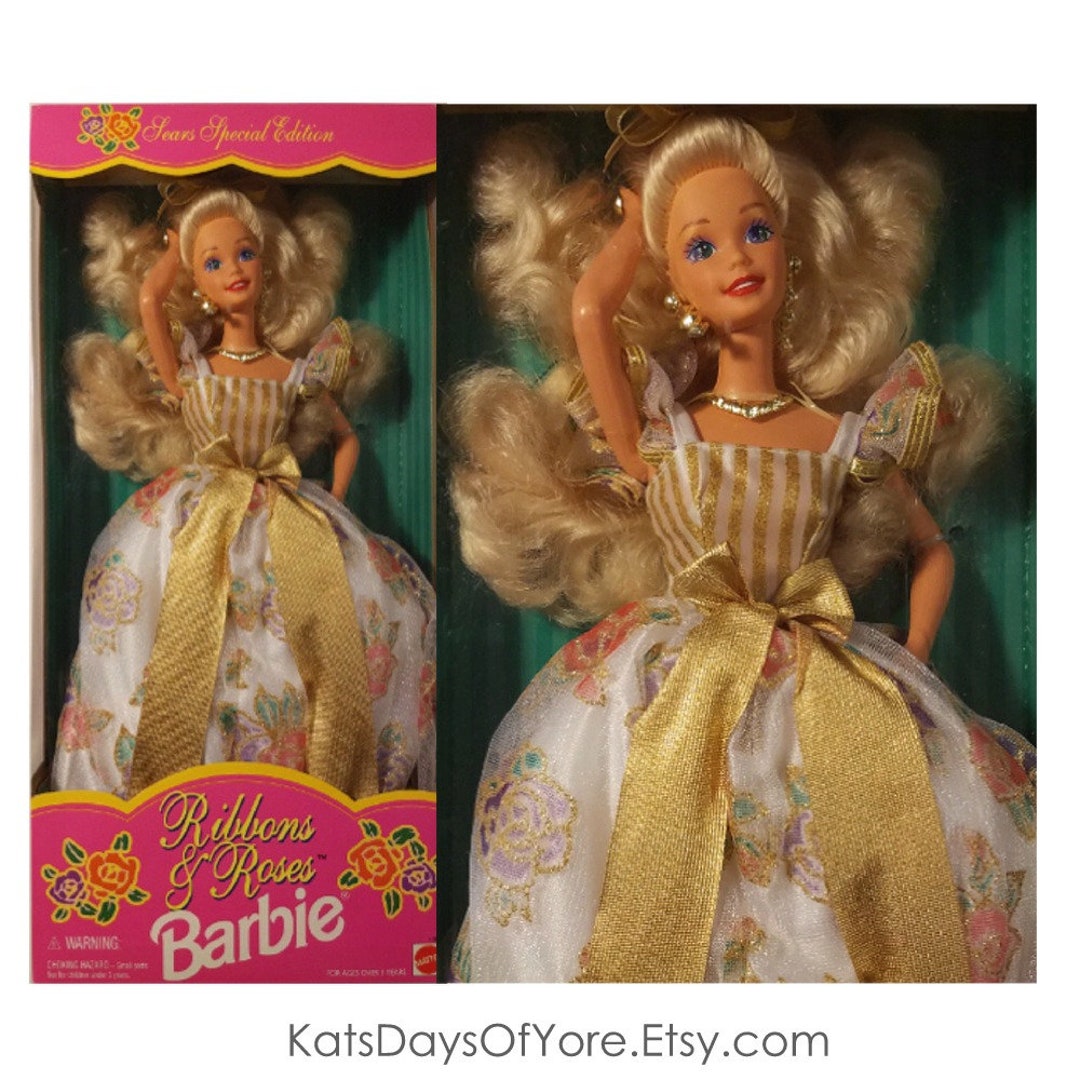 Dolls Ribbons and Roses Barbie 1994 Sears Special Edition NRFB NIB