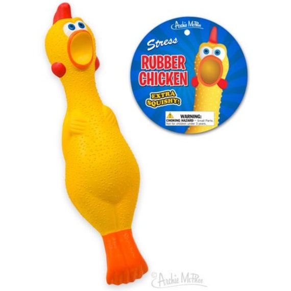 STRESS RUBBER CHICKEN Squeeze Toy Etsy