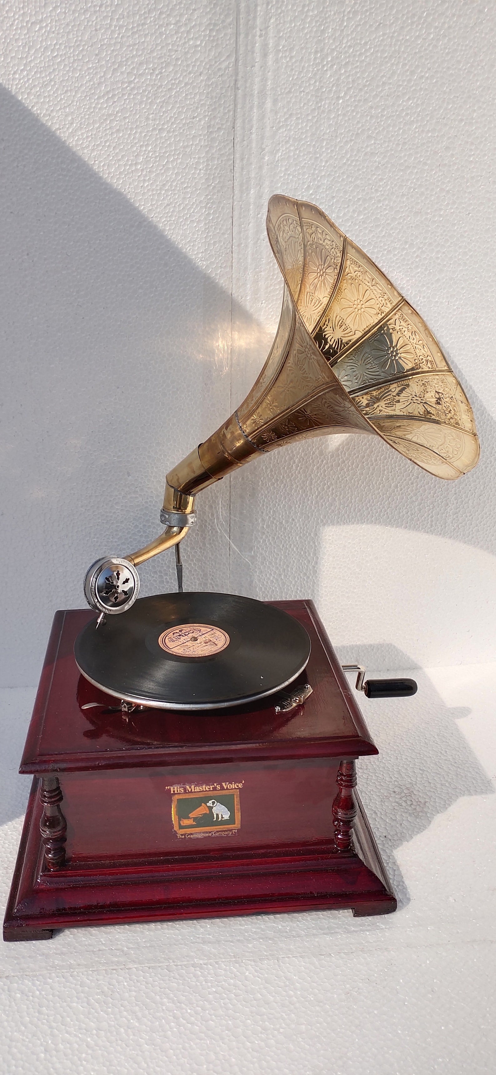 HMV Gramophone Vintage Replica Werkende Fonograaf Platenspeler Etsy