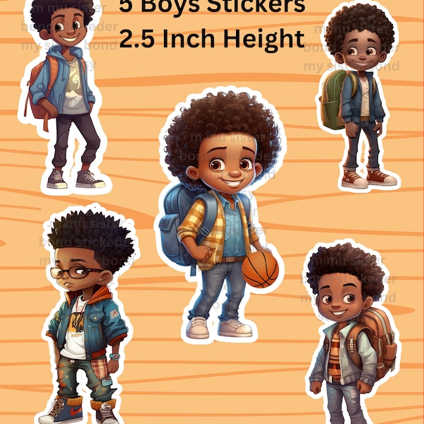 African American boy stickers Melanin boys Black Boy Joy Vinyl stickers scrapbooking decorative boy stickers young boy book accessory