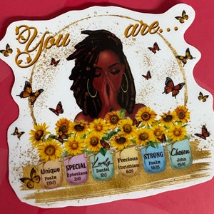 Black Queen Stickers Melanin Black girl magic  stickers African American decorative Stickers scrapbooking Sunflower Girls