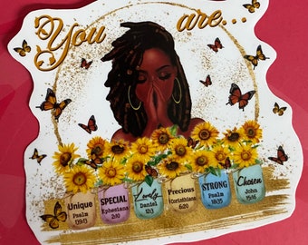 Black Queen Stickers Melanin Black girl magic  stickers African American decorative Stickers scrapbooking Sunflower Girls