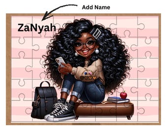 Puzzle de fille afro-américaine, plaisir en famille, résolution de problèmes, amour de soi