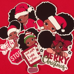 Black Christmas Stickers African Christmas American black Princess melanin Stickers Black girl magic stickers African American decor