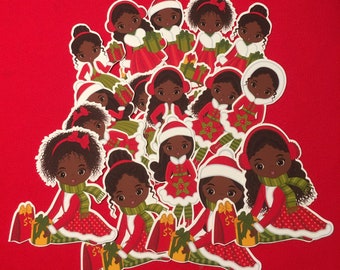 Teen Christmas stickers African American Stickers African American Princess  Black girl magic Vinyl stickers African