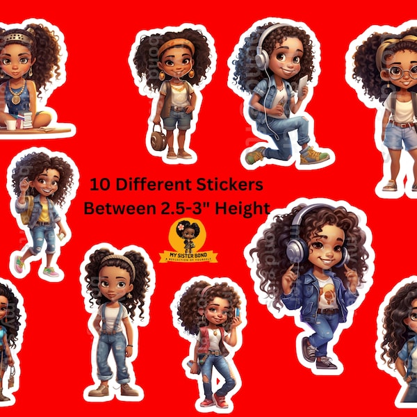 Mixed girls,Melanin Girl stickers,  Black girl magic, black girl stickers African American,planner stickers girl decals mixed girls stickers