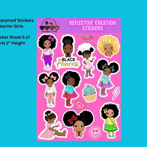 Stickers fille marron afro-américain fille noire Stickers magiques mélanine Stickers décoratifs Affirmation Stickers planificateur Stickers art afro