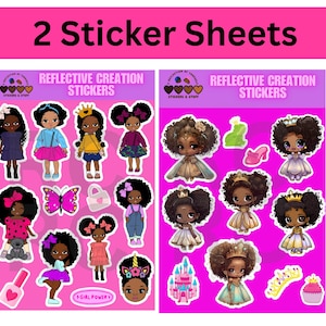 Afroamerikanische Aufkleber schwarze Prinzessin schwarze Mädchenmagie plus Aufkleber afroamerikanische dekorative Planer Aufkleber niedliches kleines Mädchen