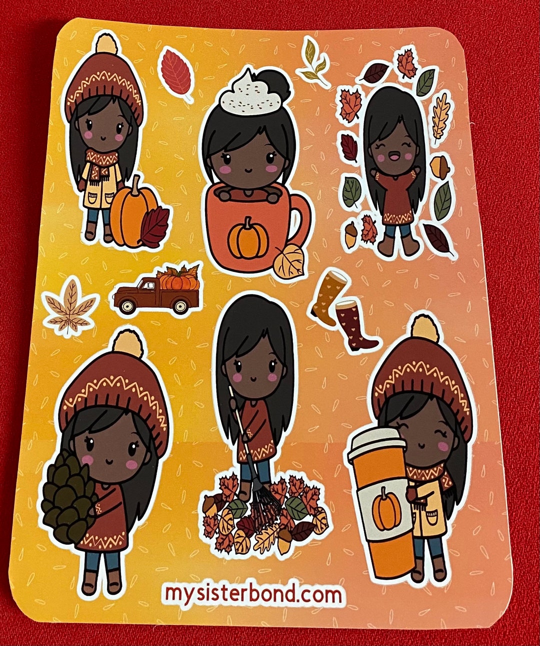 Fall Stickers Girl Stickers Decal Sticker Sheet African American