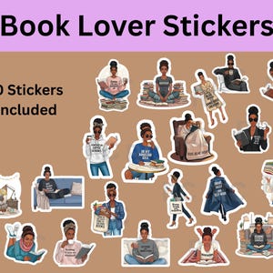 Stickers amoureux des livres pour femmes, autocollants fille noire, autocollants agenda image 4