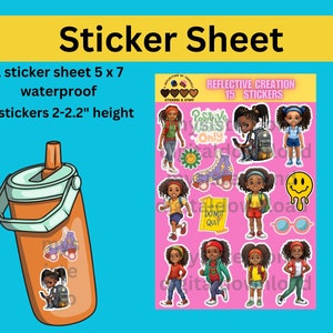 Adesivi Melanin Girl Adesivi magici per ragazze nere Adesivi afroamericani Adesivi per planner Adesivi per bambine africane Adesivi per la scuola