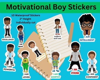 African American boy stickers,  Melanin , Black  Boy Joy Vinyl stickers African American decorative Motivational Positive Quotes