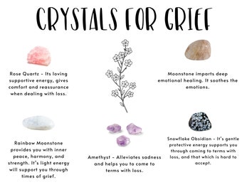 Grief Crystal Set Grief Care Package Crystals for Grief and Loss Bereavement Support Healing Crystal Gift Set Thinking of You Gift for Loss