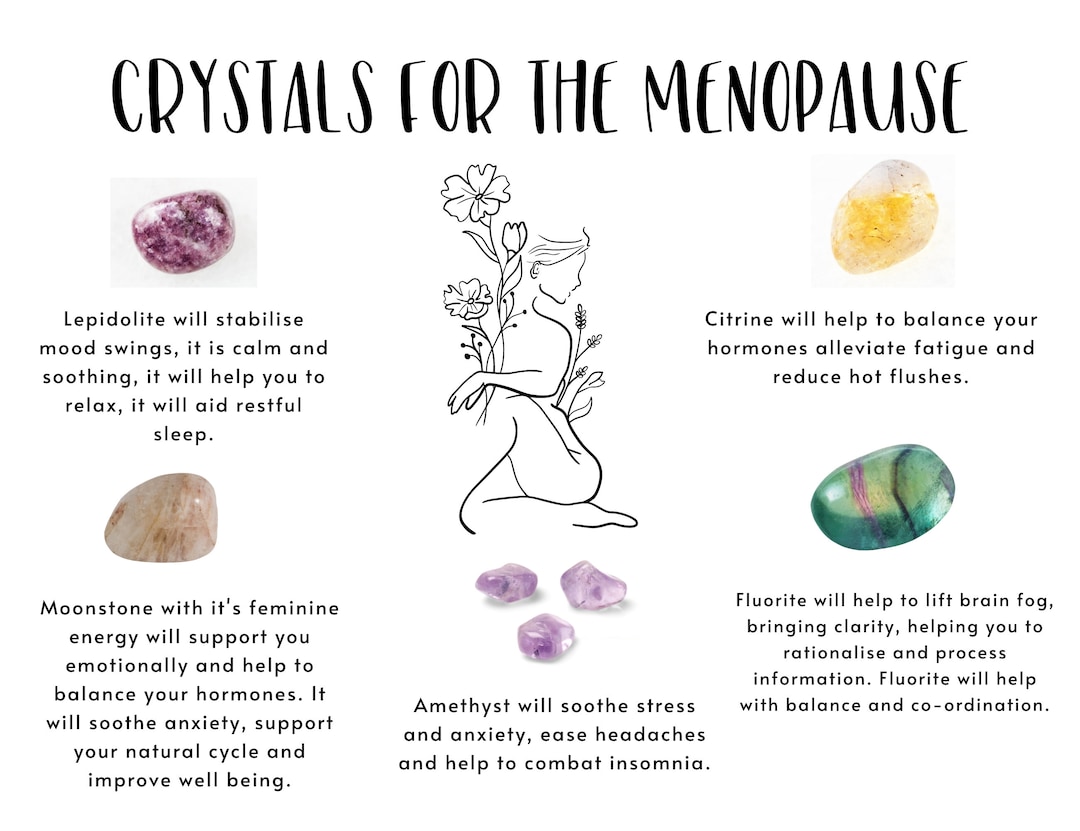 Menopause Support Crystal Gift Set Crystals for Menopause Symptom Relief, Self Care Healing