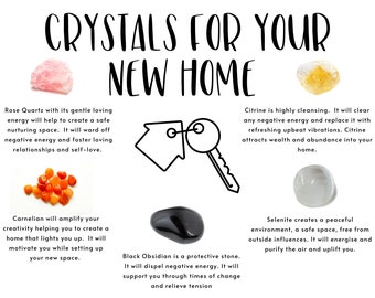 New Home Crystal Gift Set Moving House Crystal Set Housewarming Present Crystal Lover Gift Crystals for House Protection Crystals for house