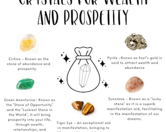 Wealth and Prosperity Crystal Set Manifesting Crystals for Abundance Good Luck Crystal Gift Set for Success Gemstones to attract Money