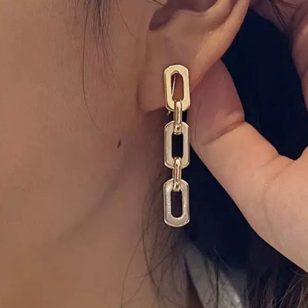 Chain Clip on Earrings Etsy