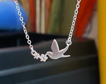 Silver Dove Necklace - Etsy Australia