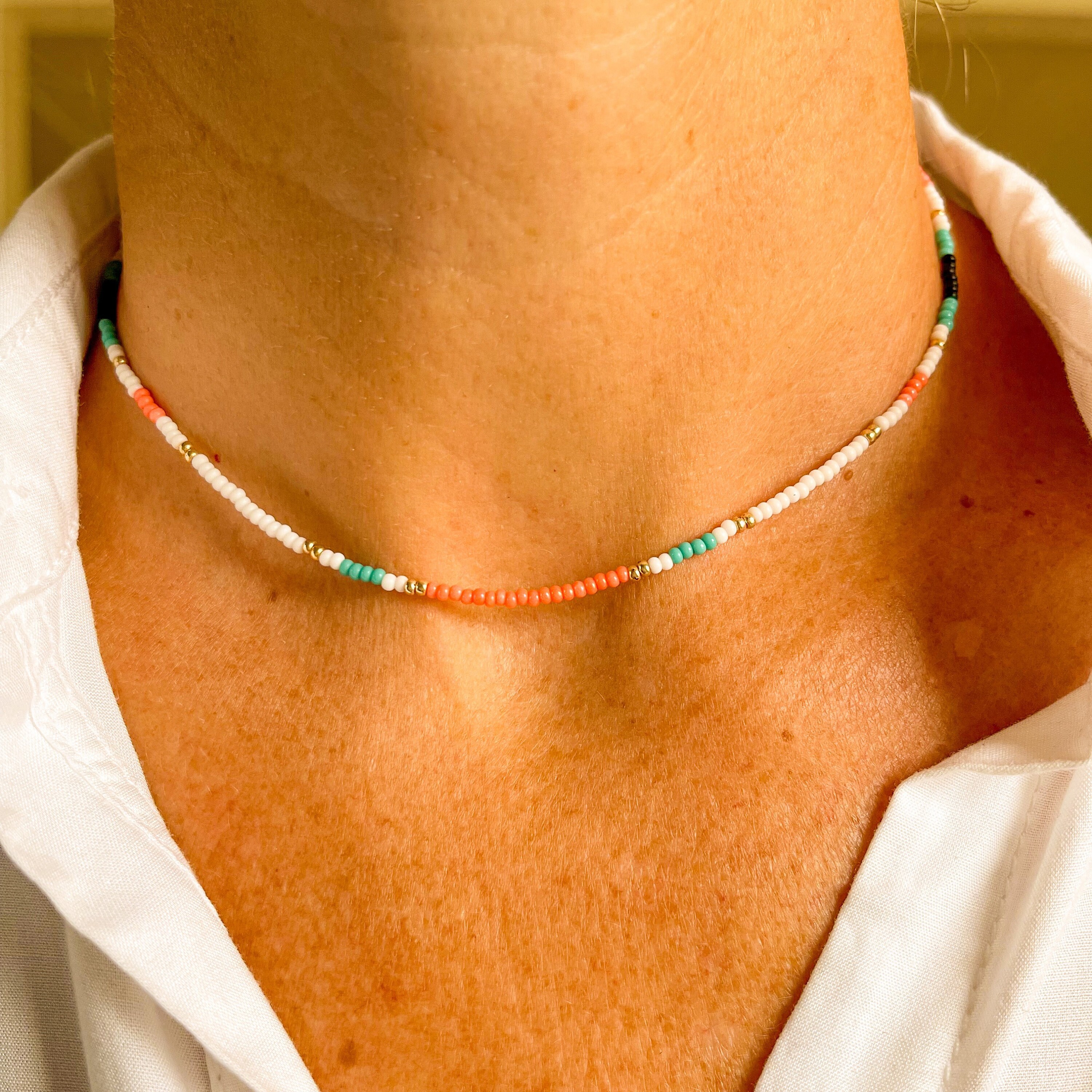 Collar de cuentas gargantilla collar joyería de cuentas Etsy