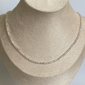 Ari Necklace, Silver Seed Bead Necklace, Necklace, Dainty Beach Layer Jewelry, Minimalist Bead Necklace, Gift for Her, Waterproof Necklace
