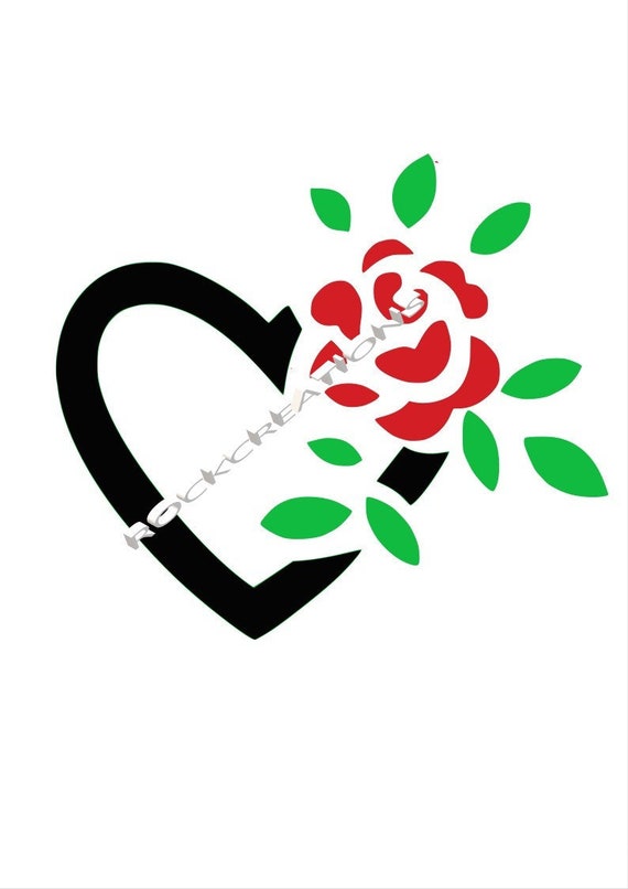 Download Free 3 Color Heart With Rose Svg Dxf Png Cutting File Etsy SVG Cut Files