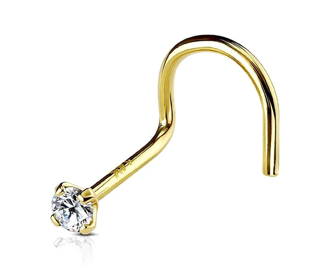 Nose Piercing Types & Nose Jewelry Guide 14k gold Real Black Etsy