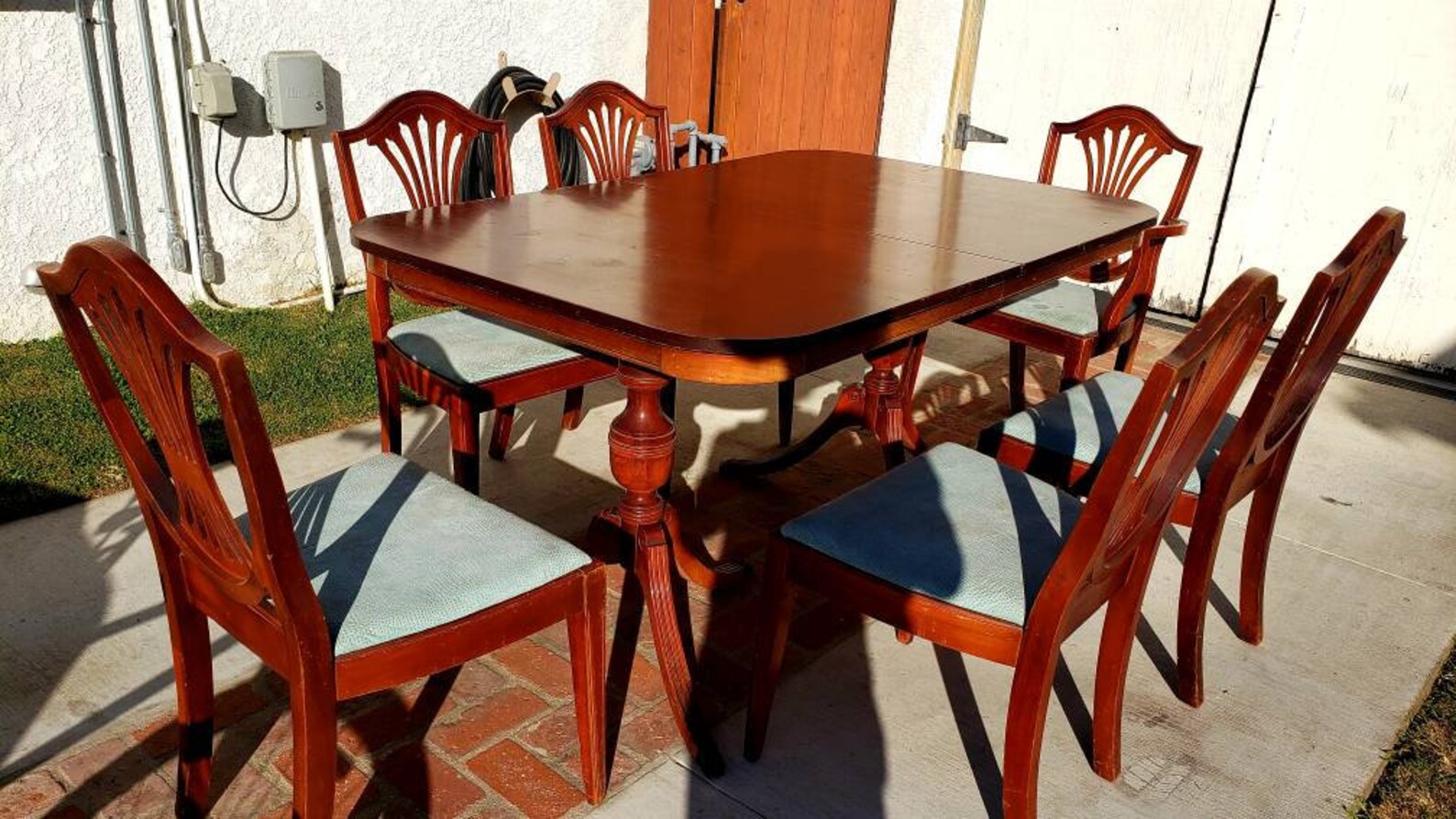 Vintage Duncan Phyfe Mahogany Dining Set Table Leaves 6 Etsy