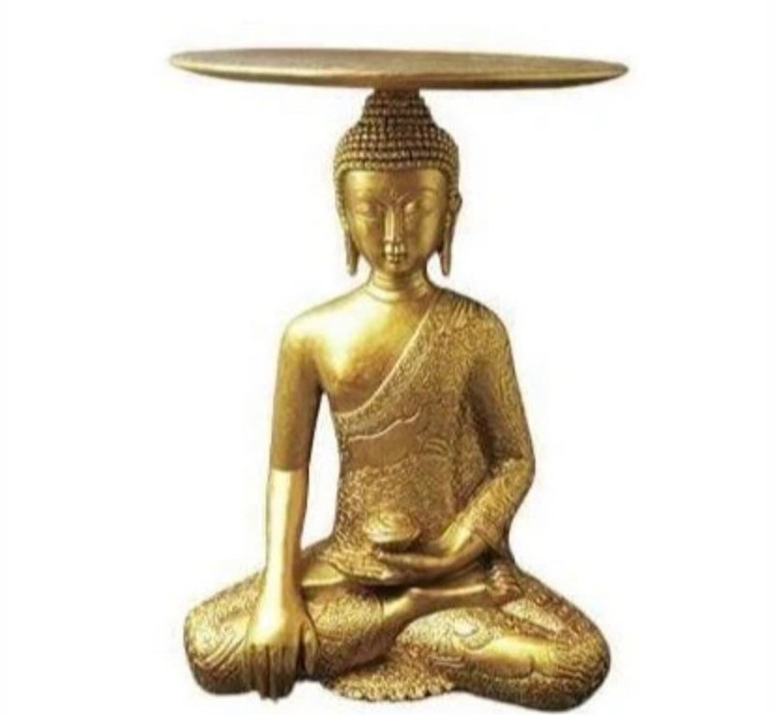 Gold Buddha table sitting Buddha end table display coffee Etsy