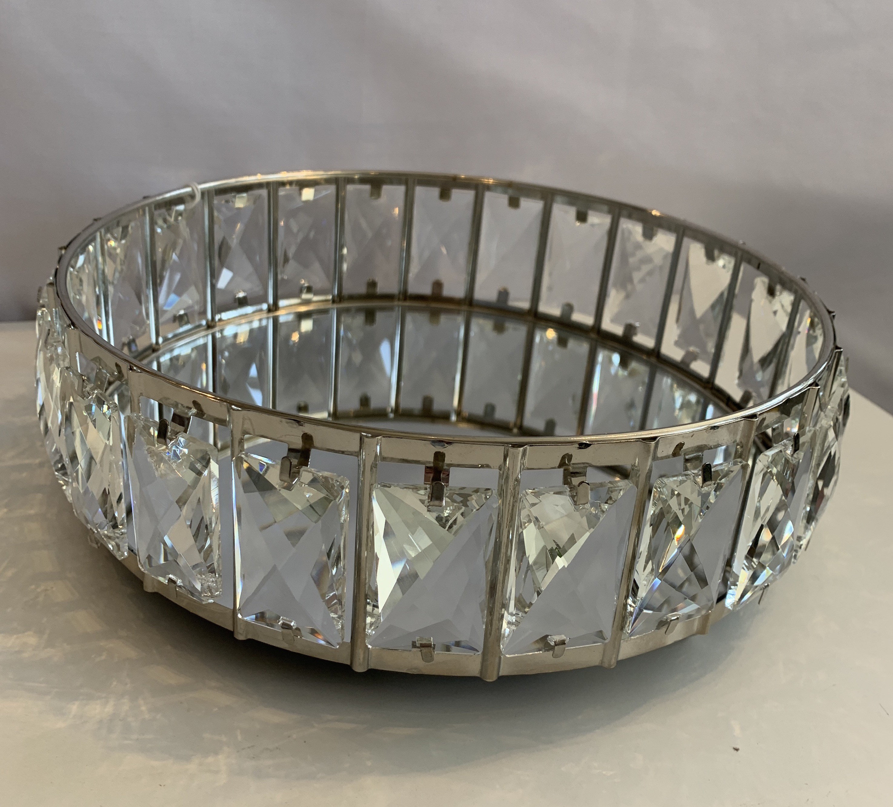 Crystal Display Tray 26cm Mirrored Base Crystals Around Etsy UK