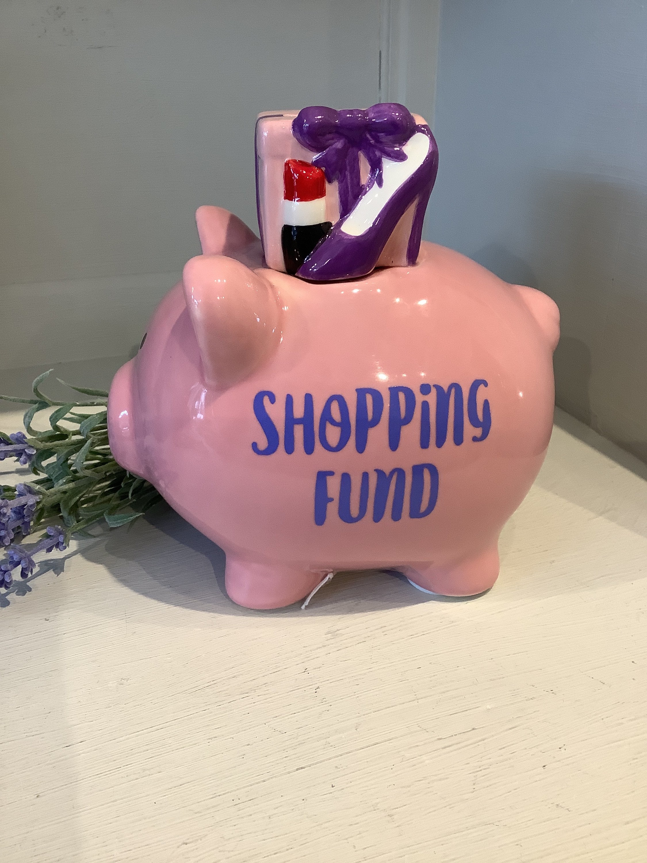 Ceramic piggy bank . Savings . Shopping fund . Gift idea . Etsy