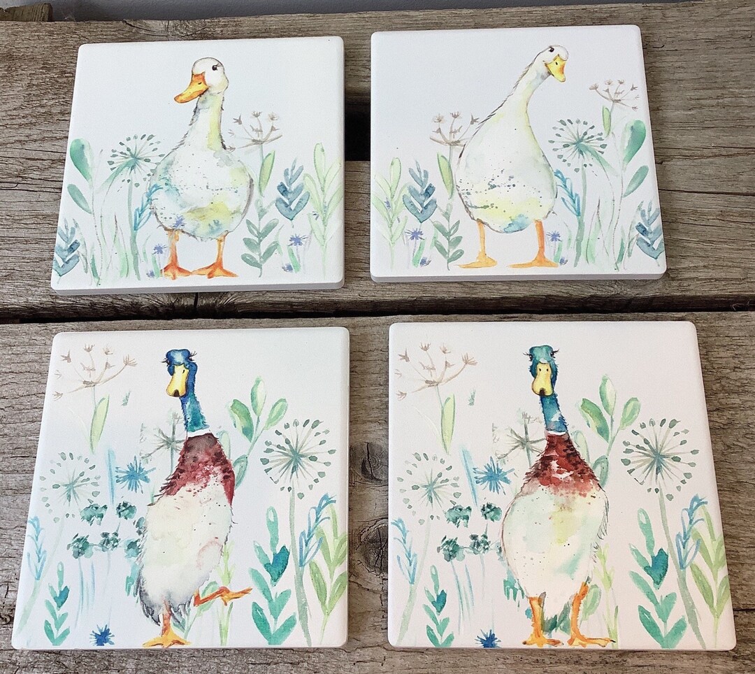 Ceramic Duck Coaster.coffee Table Coasters.ducks.mallards. Countryside