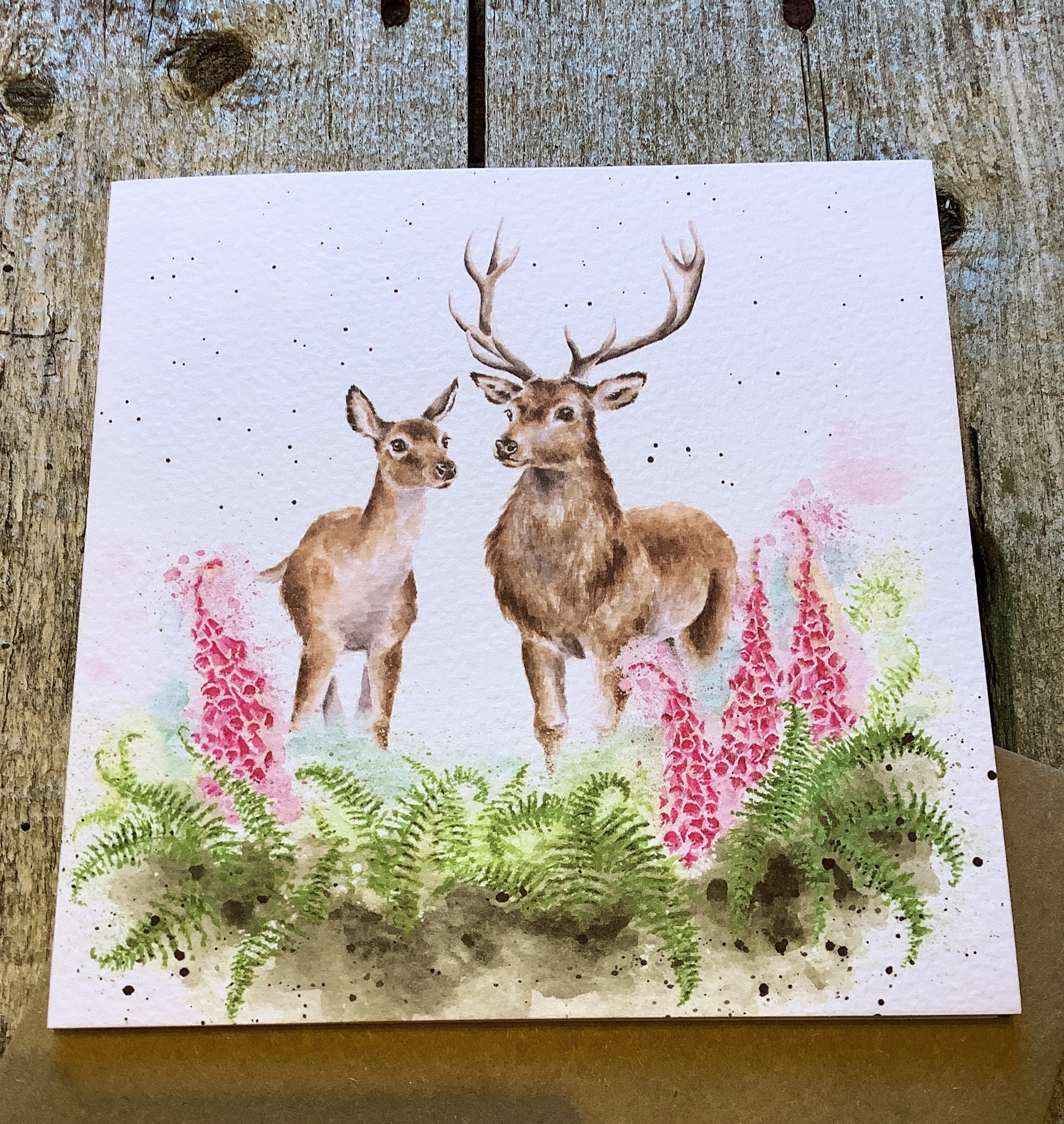 Wrendale Designs Antonio Grußkarte – Aquarell Hundemotiv, 15x15 Cm, Mit Kraftpapierumschlag, Nachhaltig