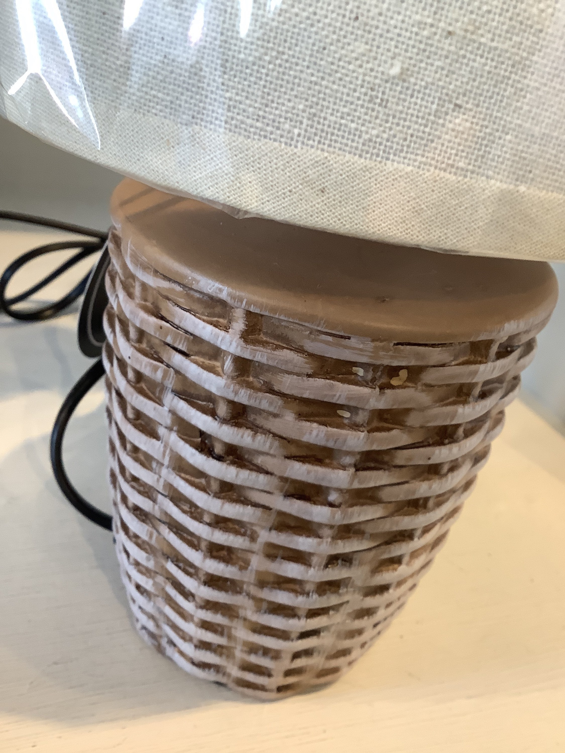 Table lamp . Desk lamp . Bedside table lamp . Beige rattan Etsy