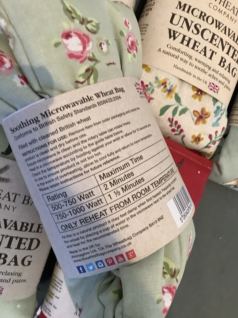 The Wheat Bag Company.microwavable Unscented Wheat Etsy