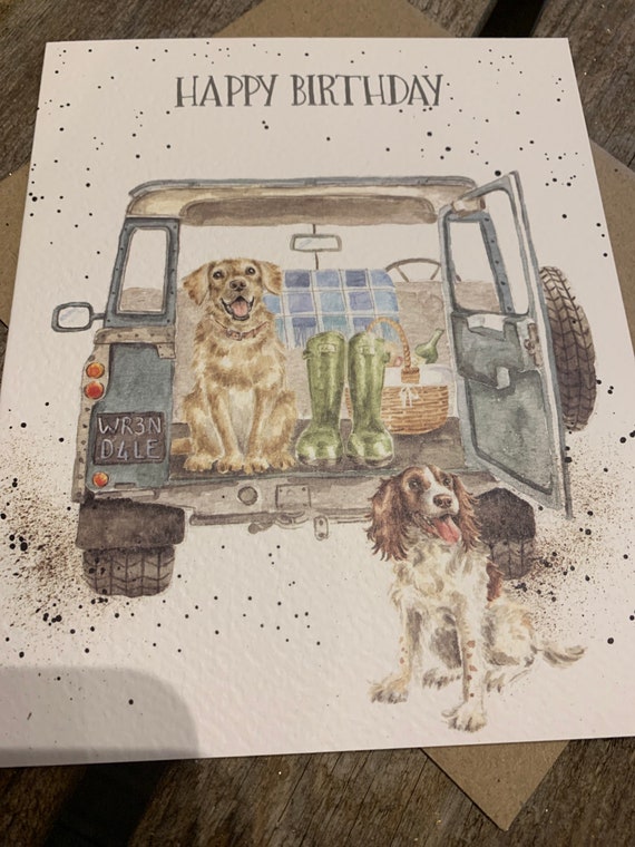 Happy Birthday Hund Wrendale Designs Geburtstagskarte – Mit Süßem Wurst-Motiv – Inkl. Umschlag