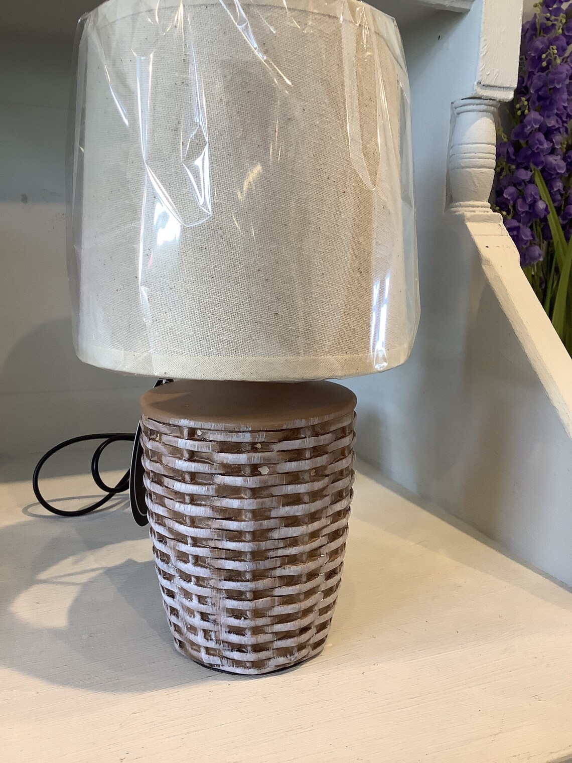 Table lamp . Desk lamp . Bedside table lamp . Beige rattan Etsy