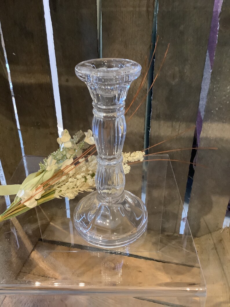 Gisela Graham Clear Glass Candle Stick Holders.candles. Etsy