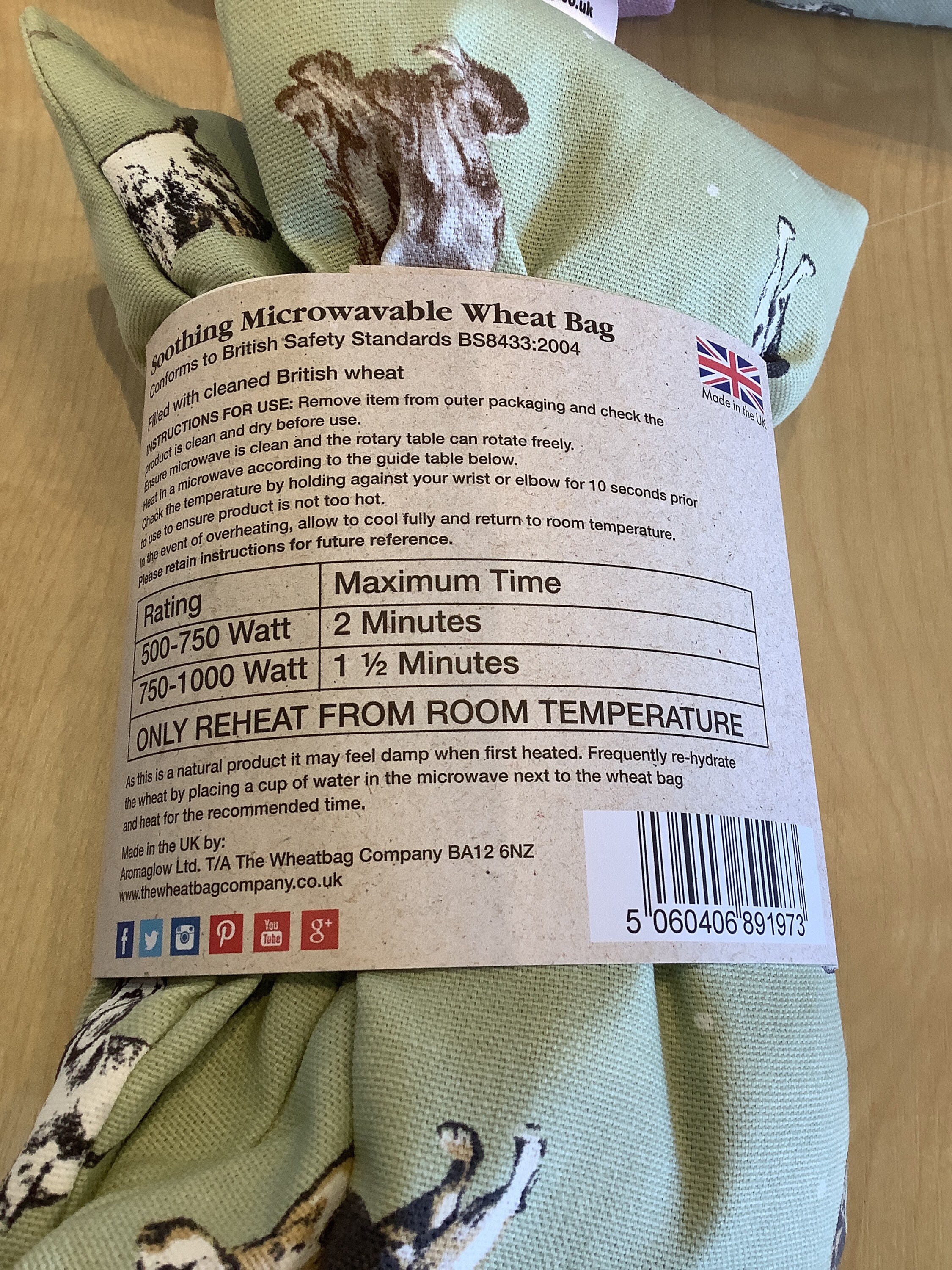 The Wheat Bag Company.microwavable Unscented Wheat - Etsy UK