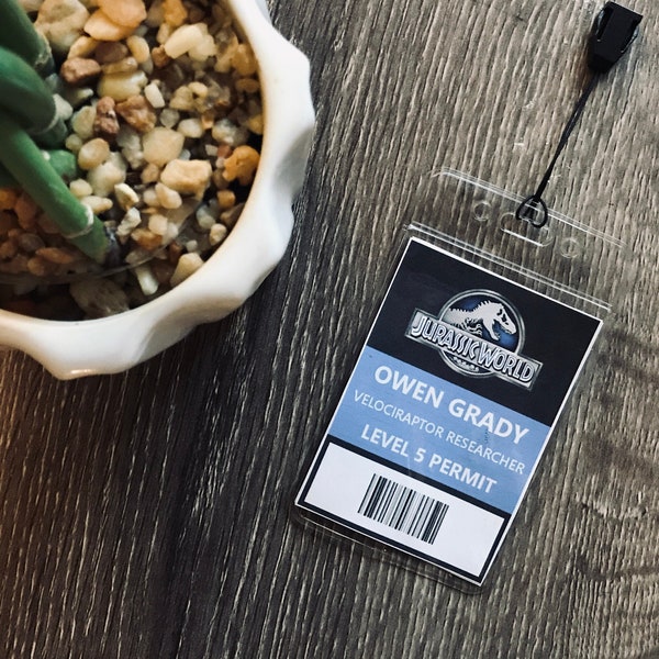 Owen Grady Jurassic World Cosplay ID Badge Jurassic Park Digital Download