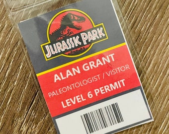 Alan Grant Jurassic Park Cosplay ID Badge Jurassic World Digital Download