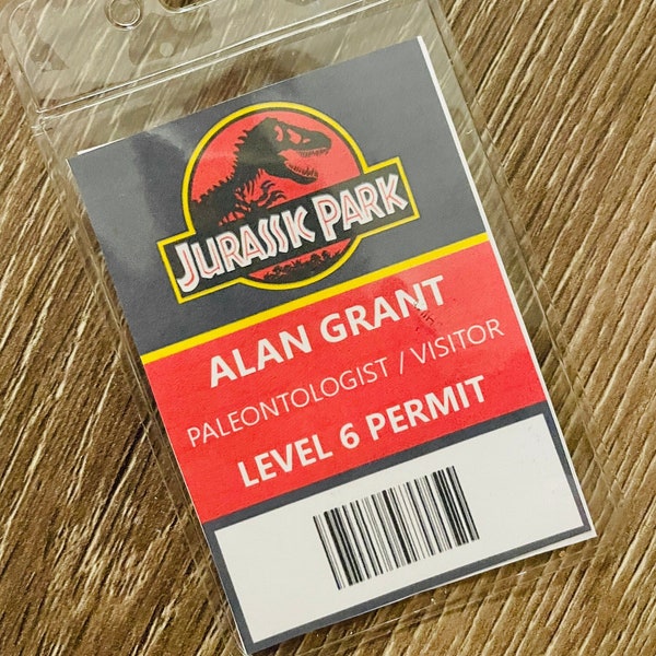 Alan Grant Jurassic Park Cosplay ID Badge Jurassic World Digital Download