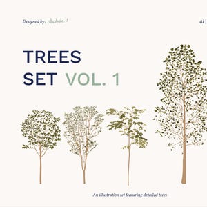 Recorte árboles vegetación planta ilustración Vector PNG impresión digital