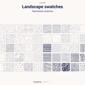 Flat Vector Swatches – Landscape Textures – illustrator File – For Architecture & Design
