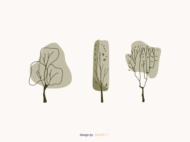 Flat Vector Trees, Cut Out Trees, Architectural Treees - Etsy UK