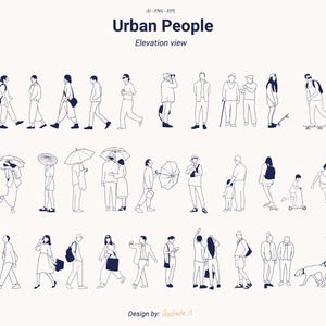 30 set Flat vector people - urban people set illustration, male, female, kids, sitting, standing, going