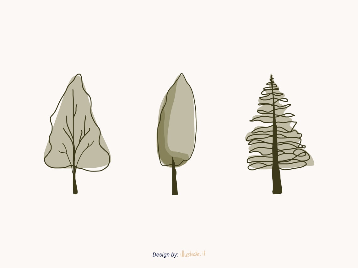 Flat Vector Trees, Cut Out Trees, Architectural Treees - Etsy UK